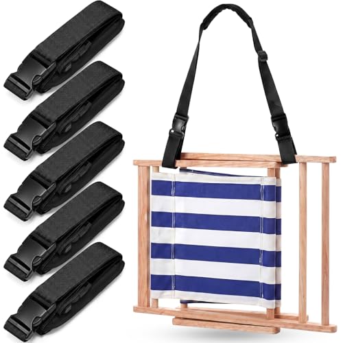 Sanwuta 5 Pcs Adjustable Beach Chair Carry Strap Camping Chair