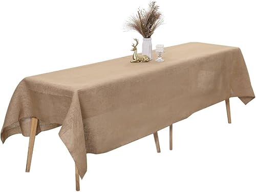 AK TRADING, Mantel rectangular de arpillera rústica natural, 60 x 120 pulgadas, 60 x 120 pulgadas