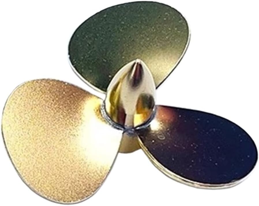 39mm Three-Blade Brass Left Hand Propeller for Model Ships, M4 Shaft Hole, DIY Upgrade Prop (1PC)