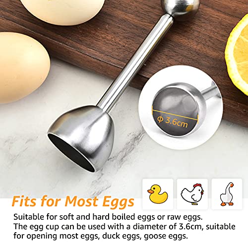 Hotype Egg Cracker Topper, Stainless Steel Soft Hard Boiled Egg Shell Cutter, Egg Shell Separator Remover, Eggs Cutter, Eggshell Opener - Image 3