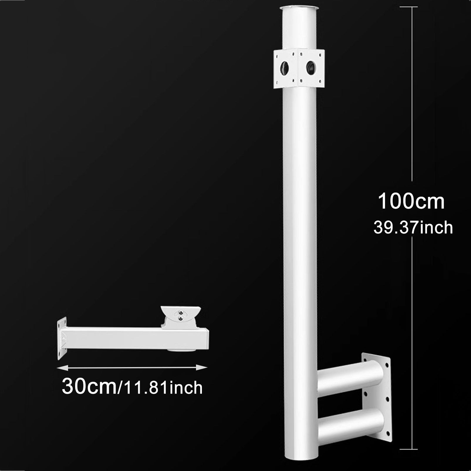 Este Soporte para cámara de vigilancia - Soporte de Brazo Extensor para Poste de CCTV para Exteriores - Soporte de Pared Universal para cámaras de Seguridad