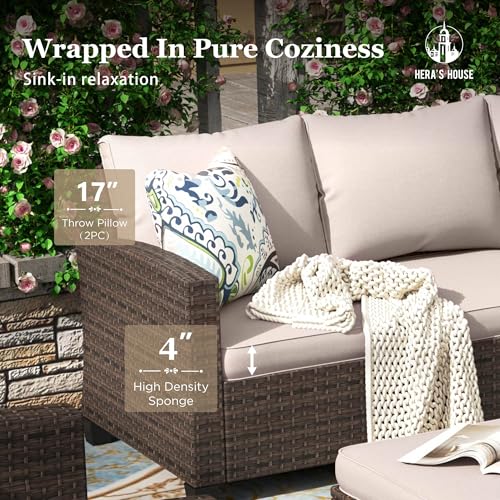 HERA'S HOUSE 56" Fire Pit Patio Furniture Set for Outdoor Backyard ...