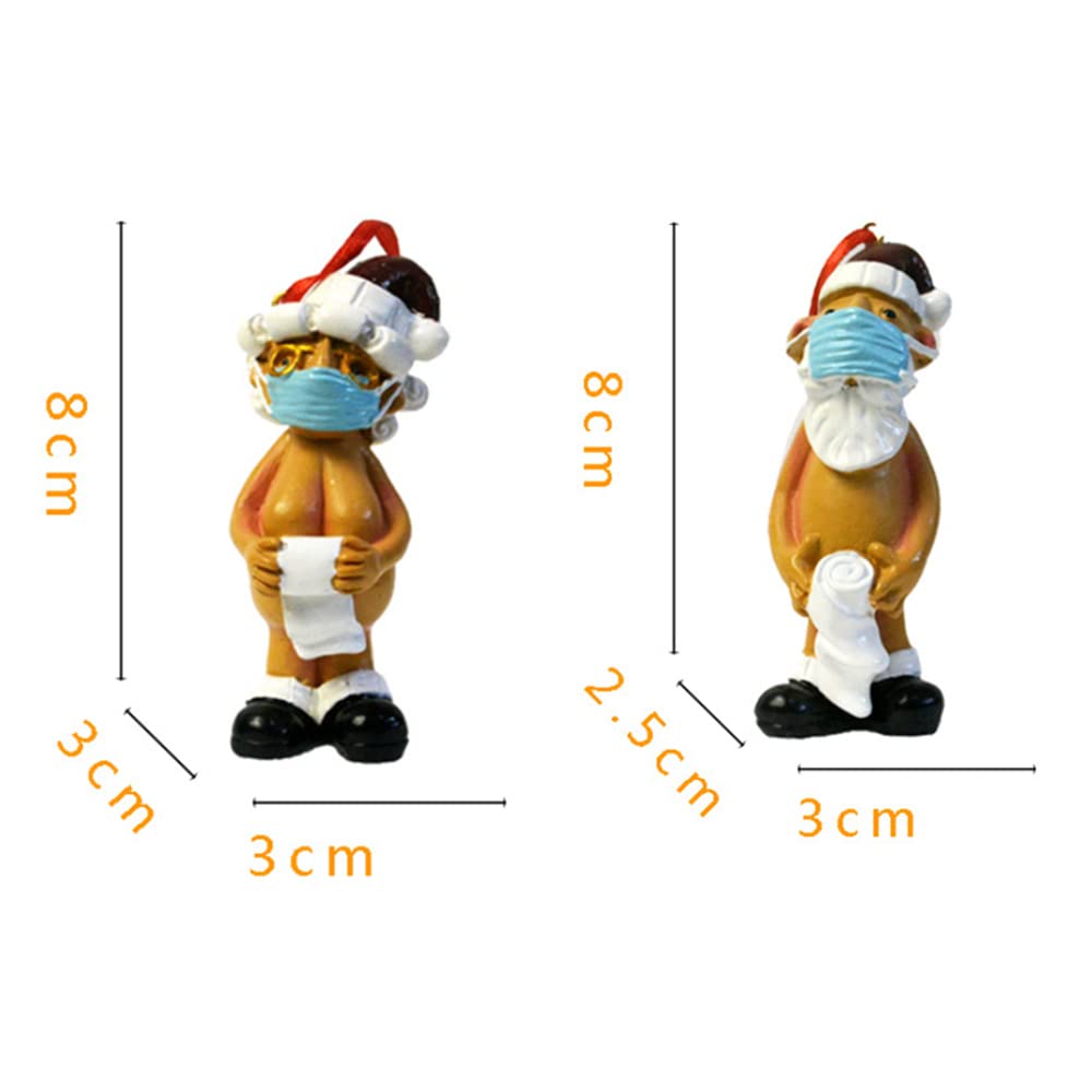 Decorazioni Albero di Natale,2023 Ciondolo decorativo Babbo Natale divertente, Decorazione Natalizia per Albero di Natale,Regalo di Natale (3xMr & 3xMrs)