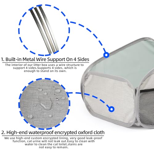 XingYunEr Caixa de areia portátil para viagens com tipo semi fechado sem cheiro, caixa de areia dobr