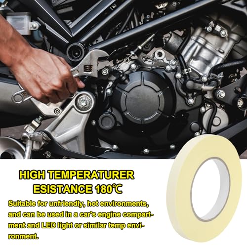 Image of MECCANIXITY Insulating Acetate Cloth Adhesive Tape, 0.6in x 98ft White Electrical Heat Resistant Fabric Tape with Paper for Laptop Electric Automotive Guitar Repair Wire Harness