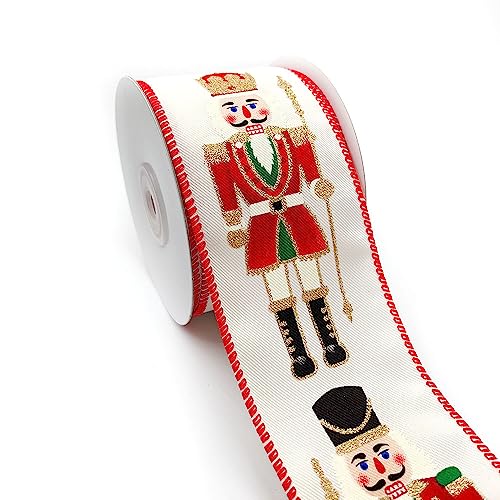 Designers Shop WR 63-5222 Nutcracker Holiday Ribbon Red Gold White