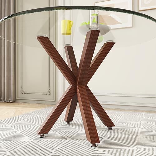 FUSHIAIPTC Table Legs 28 Inch for DIY Coffee Table, Dining Table, Golden Ratio Art Heavy Duty Metal Base to Glass, Marble, and Wood Tops are All Suitable Walnut Colour