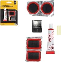 Kit Reparo Para Bicicleta Bike Pneu Câmara de Ar 8 Peças Com Remendos Frio Cola e Lixa Concerto