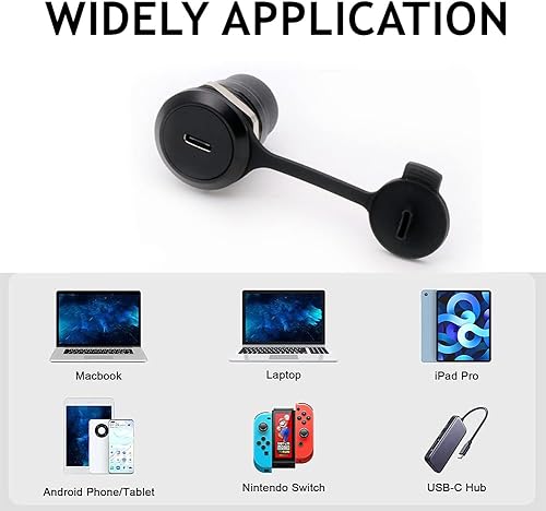 Miniatura 4 de PENGLIN Acoplador de montaje en panel USB 3.1 tipo C, adaptador USB C hembra a hembra de paso para red de audio y video equipo industrial