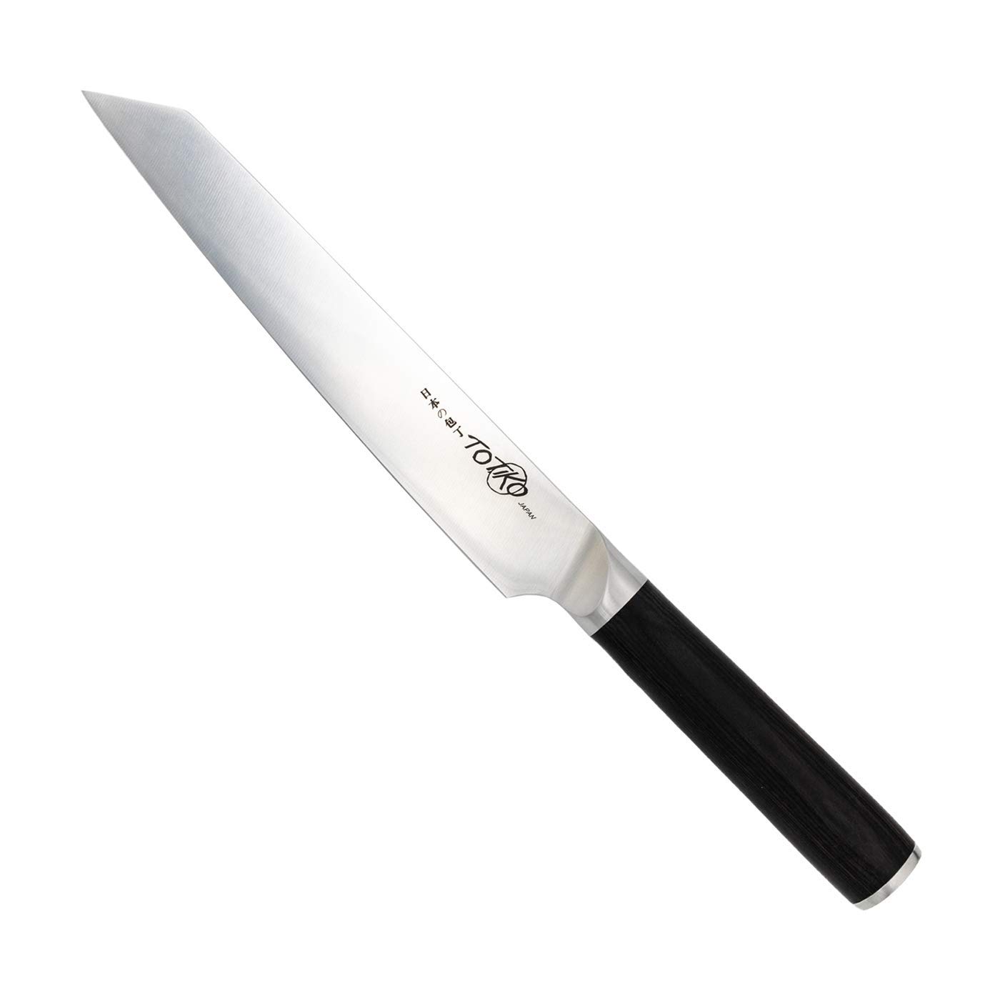 Coltello Professionale in Acciaio Tedesco, Coltello da Cucina Professionale Giapponese da Arrosti, Salumi, Pesce, Lama da 19cm, Slicing Knife, Manico in Pakkawood Color Legno Japan Knives