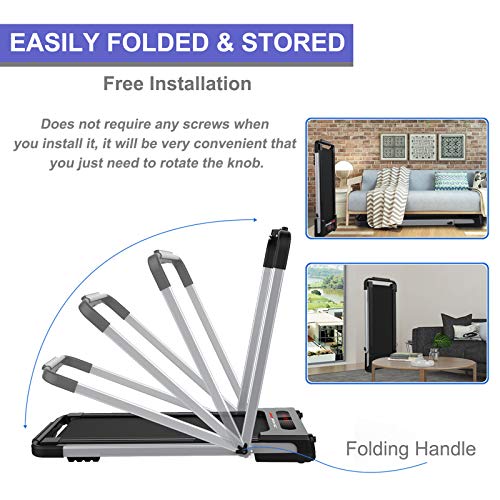 Image of Ryride-2.5 Horsepower Home Folding Treadmill, no Need to Install Folding Treadmill-Remote Control and LED Display, Suitable for Walking, Running, Jogging, Suitable for Home Office use (Silver)