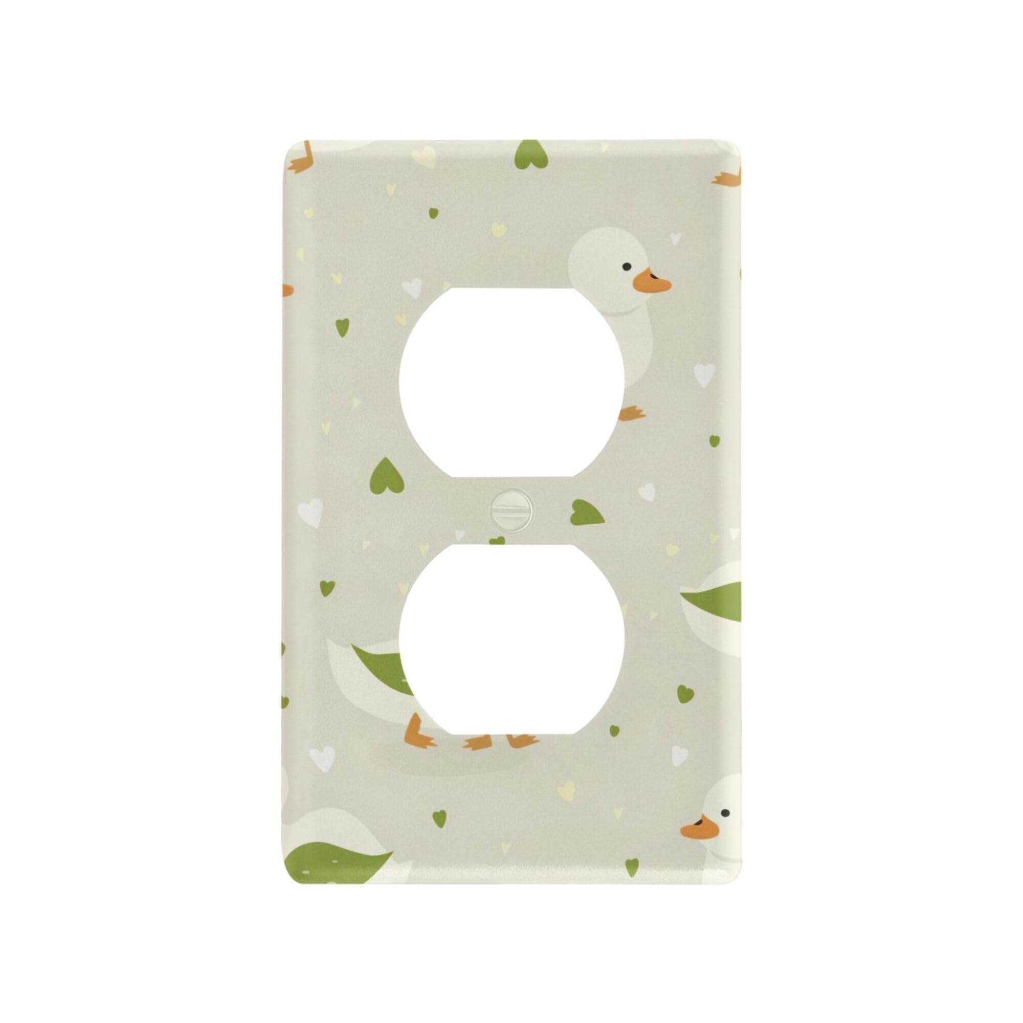 xigua Duplex Outlets Wallplate Cartoon Duck Switch Wall Plate Cover,Decorative Outlet Cover Switch Cover for Home Office Bedroom 4.53