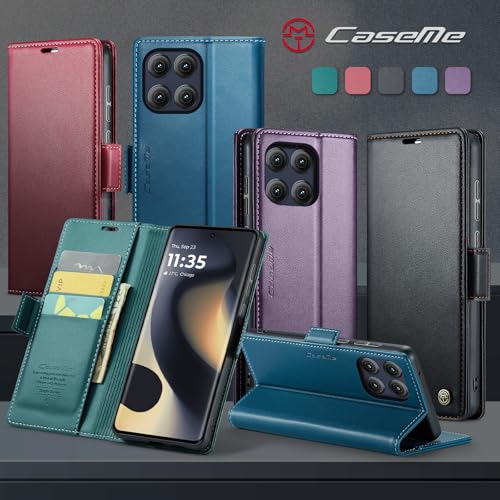 Taneny Wallet Case for Moto Edge 2025, PU Leather Magnetic Flip Case with RFID Blocking Card Holder Kickstand for Women Men, Shockproof Durable Protective Phone Cover for Motorola Edge 2025 (Purple) - image 9
