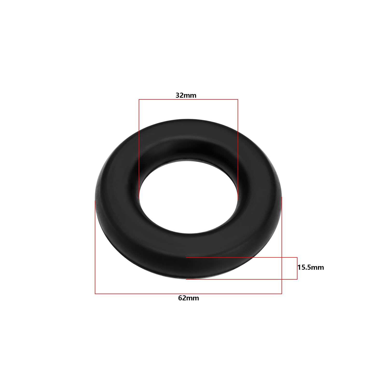 LT Easiyl 4 Bagues Suspension Échappement Caoutchouc 32mm ID 62mm OD - Compatible Citroën Fiat Peugeot - Références 175538 4437668