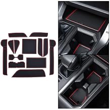 JDMCAR Liner Accessories Compatible with 2026 Toyota RAV4 Accessories, Custom Non-Slip Anti Dust Cup Holder and Door Pocket Inserts Kit Red Trim - 13 PC Set