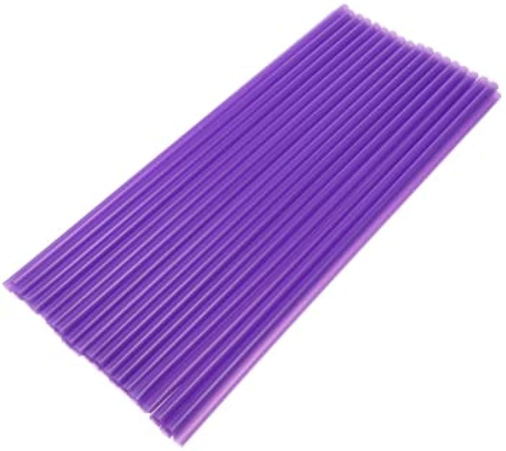 200 pitillos desechables de plástico morados 26 cm miniatura 1
