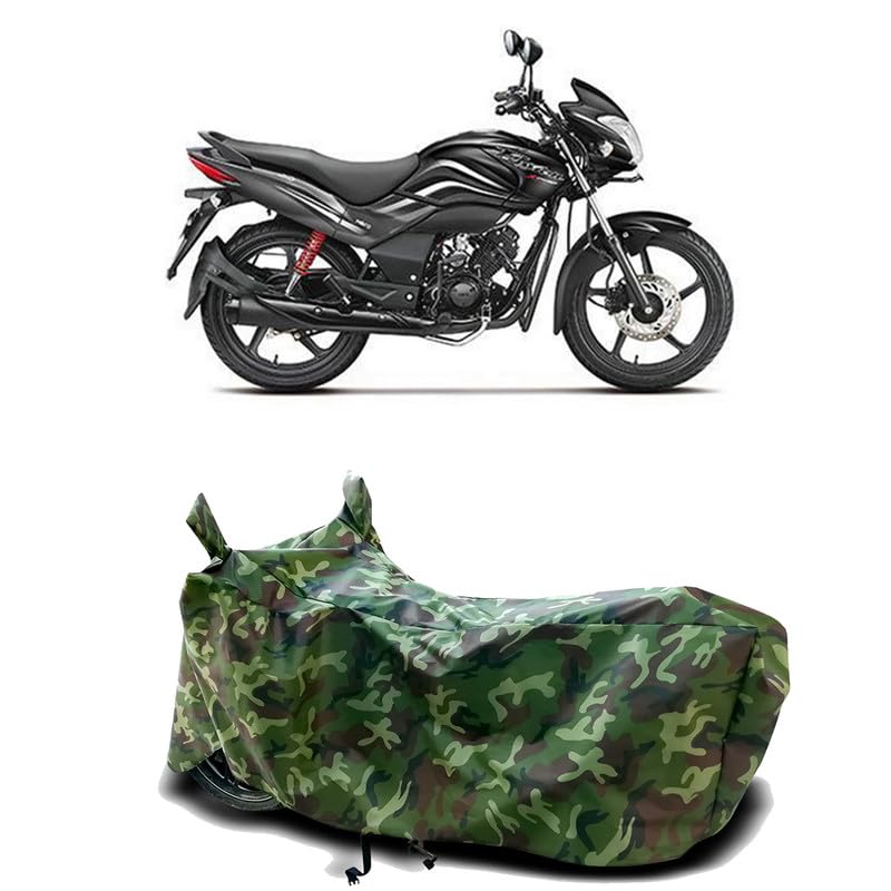 Image of DUFFEL-100% Heat Protection Two Wheeler Bike /Scooty Body Cover for Hero Passion XPro BS6 Water Resistance /UV-Rays /Birds Dropping /Scratchproof /Dust Proof /Waterproof[Green Jungle Print]
