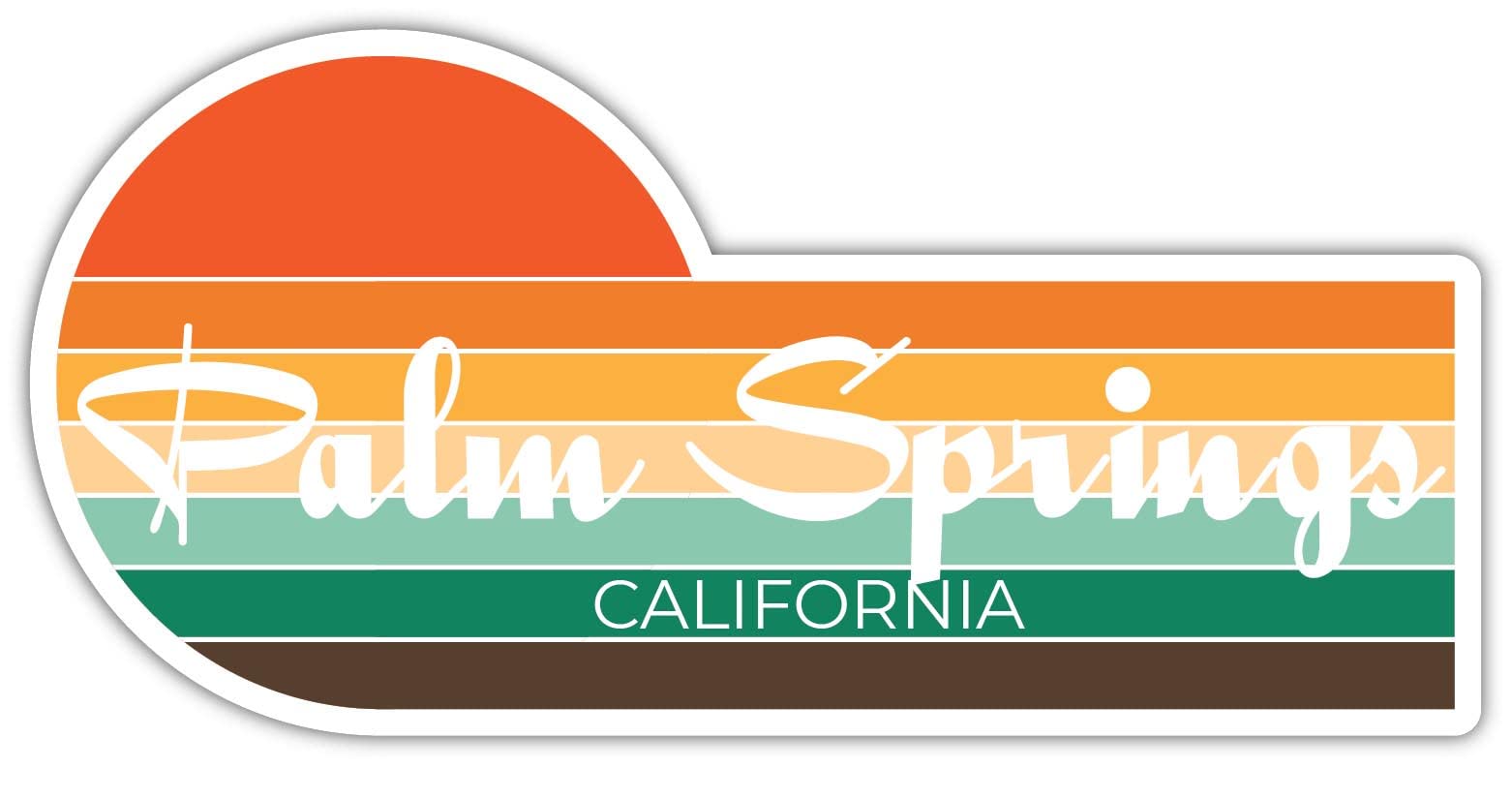 Palm Springs California 2 x 1.25 Inch Sticker Retro Vintage Sunset City 70s Aesthetic Design