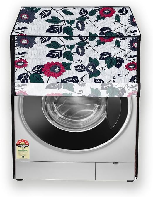 HIZING Waterproof washing machine cover Made for Electrolux 7.5 Kg Fully Automatic Front Load (EWF7524D3WB) Floral White print
