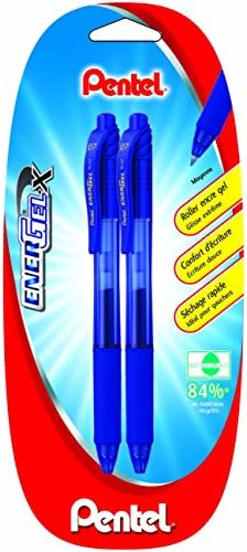 Pentel EnerGel X BL107-CAX żelowy długopis atramentowy, granatowy, grubość linii 0,7 mm, mechanizm naciskowy, do wielokrotnego napełniania