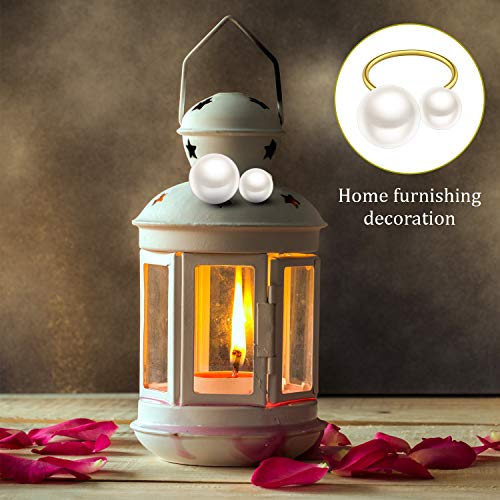 14 Packs Pearl Napkin Ring Adjustable Metal Napkin Ring Holder Serviette Buckle Holder For Valentine's Day Easter Family Gathering Dinner Party Wedding Decor Thanksgiving Day #TOP5