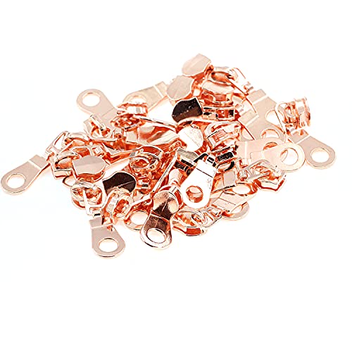 Image of #5 Rose Gold Metallic Nylon Coil Zippers by The Yard Bulk 10 Yards Black Tape with 25pcs Rose Gold Sliders for DIY Sewing Tailor Craft Bag Leekayer(Black)