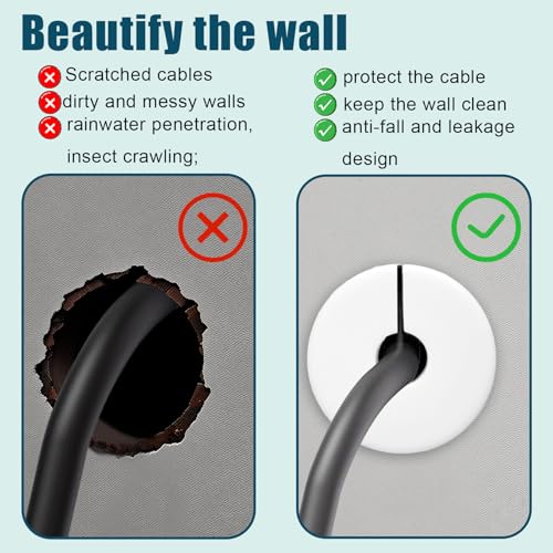 image for lasuroa 4pcs 3/4 Inch Cable Grommets for Starlink, Anti-Slip Cable Rou