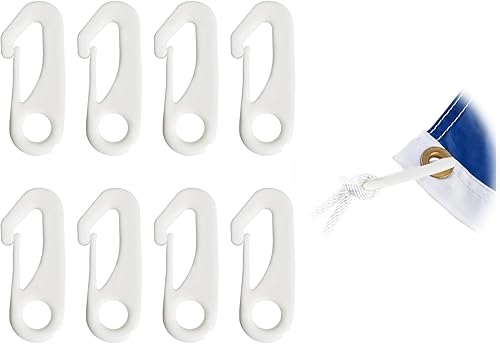NQ Ganchos de nailon duradero para asta de bandera, accesorio para mástil de bandera  Fija ganchos de banderas a la cuerda del patio y abrocha la