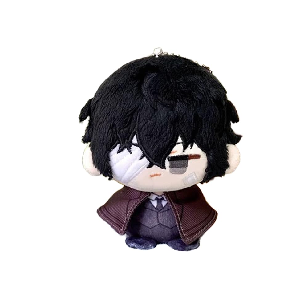 Zhongkaihua 12CM Dazai Osamu Plush Pendant Pillow Suehiro Tecchou Anime Pillow Cushion Stuffed PP Cotton Car Bag Home Keychain Decoration Pendant For Fans