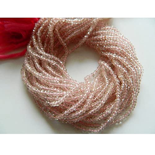 Perles en quartz rose LKBEADS taillées en facettes pour bijoux de luxe de 3mm