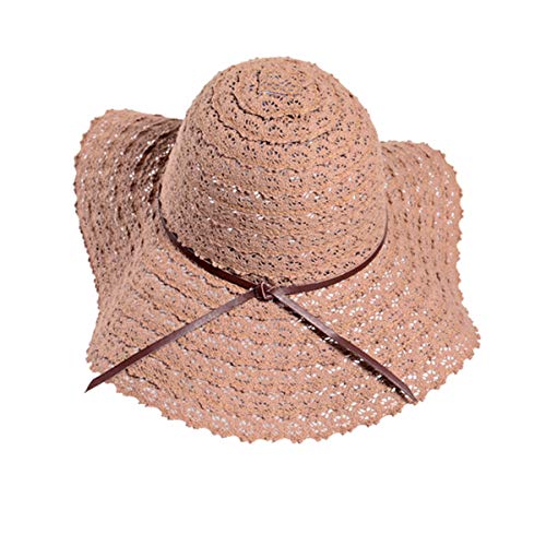 Summerdaisy Women Beach Sun Hats Girls Floppy Straw Hat Woman Foldable Floppy Travel Packable UV Hat Cotton, Wide Brim Fedora Dress Cap Cover, Wide Brim Beach Sun Hats For Women Roll up Packable Size