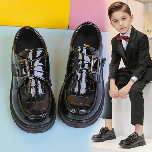 kkdom Boys Oxford Dress Shoes - Classic Patent Leather
