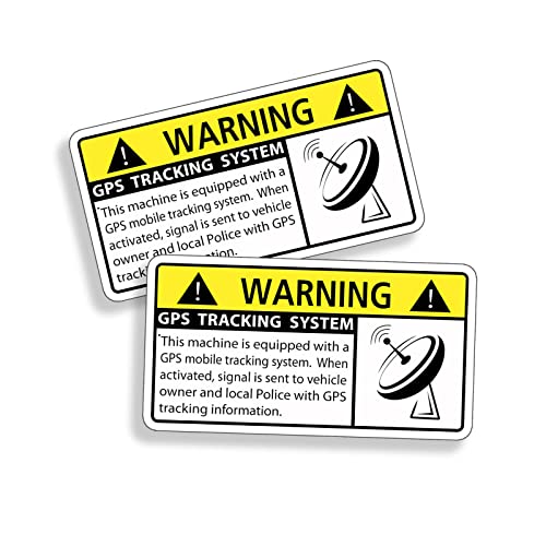 GPS Machine Tracking Sticker Anti Theft Security System Warning Decal 4 ? 2.25 inch Set of 2