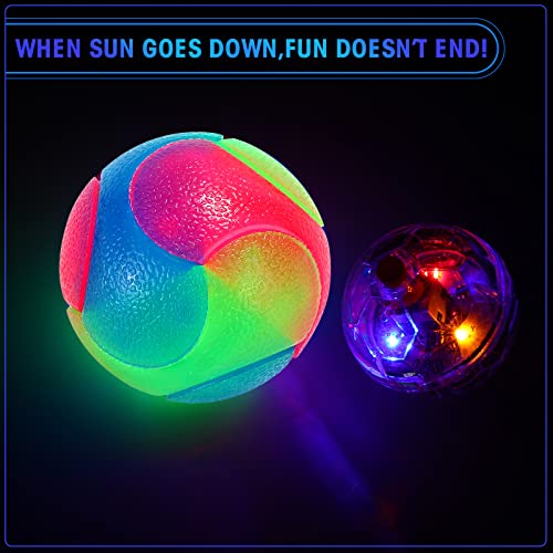 4 Pieces Ghost Hunting Cat Ball, Led Light Up Ball For Dog Motion Light Up Cat Ball Flashing Elastic Ball Glow In The Dark Interactive Pet Toys For Animals Activity #TOP5