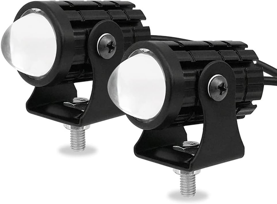 DONGKER Motorcycle Driving Lights,12W 8-80V LED Spotlights Waterproof Dual Color Headlights for Motorcycle Car Truck Boat