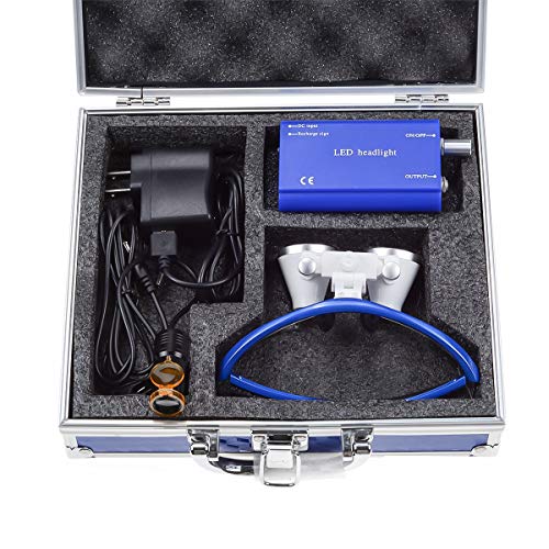 Image of NSKI 3.5X Loupes Magnifying Glasses + 5W Lamp Belt Clip Type with Filter Aluminum Box (Blue)