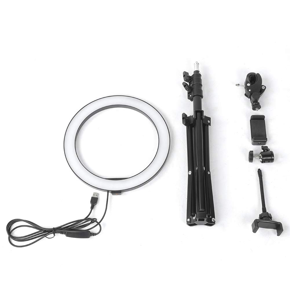 Cocoarm Lampka pierścieniowa LED, 10 cali, przyciemniana pierścieniowa do selfie, USB, LED, statyw do YouTube, fotografii wideo, make-upu, portretów, vlogów, selfie