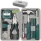 Hi-Spec 25-teiliges grünes, kleines, kompaktes Handwerkzeug-Set für Heim- und Büro-DIY. Grundlegendes Haushaltswerkzeug-Set für Starter-Reparaturen in einem tragbaren Werkzeugkasten