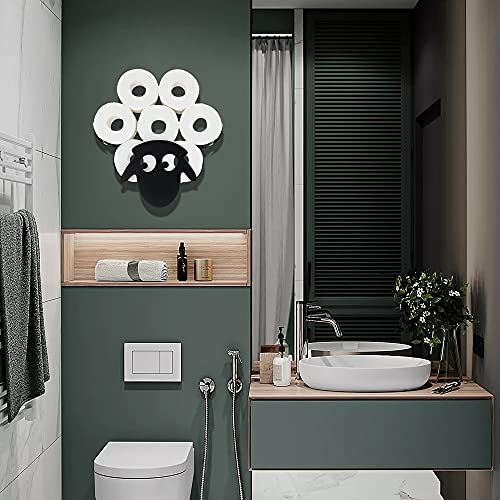 G Ganen TISSUE HOLDER Animal Decorative Toilet Paper Holders - Tissue Paper Storage Stand | Wall Mount Iron Tissue Basket, Sheep Art Decoration | Bathroom House Office Décor Tissue Paper Rolls Storage Shelf  thumb #2