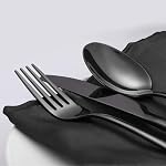 Flatware Set, 20-Piece Elegant Silverware Cutlery Set, Stainless Steel Utensils Service for 4, Include Knife/Fork/Spoon, Mirror Polished, Dishwasher Safe (Black)