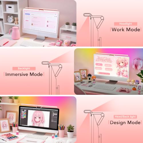 Image of Syrinx Monitor Light Bar for Home Office & Gaming, Eye-Caring Computer Monitor Lamp, No Glare Screen Light, CRI95+, Stepless Brightness & Color Temp Adjustment, USB Powered, for Flat & Curved Monitors