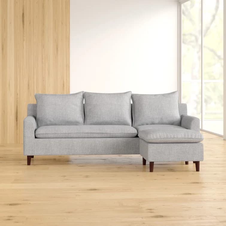 Linara 3 Seater Fabric L Shaped Sectional Sofa Set for Living Room (Right Side,Light Grey)-image-48