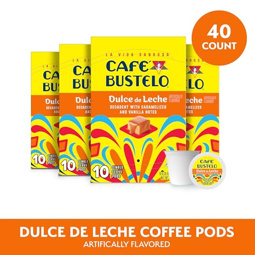 Image of Cafe Bustelo Dulce de Leche Artificially Flavored, Single Serve Coffee Pods, 10 Count (Pack of 6)