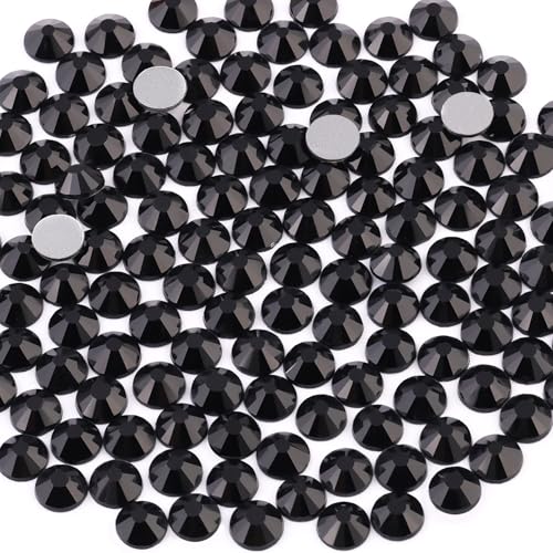 Image of 2000PCS SS20 /5mm Crystal Glass Rhinestones for Bedazzling (Jet Black) | Flatback Black Rhinestones for Crafting DIY Crafts Nail Makeup Decoration, Gems Diamond Charms for Tumbler Shoes Clothing Mug