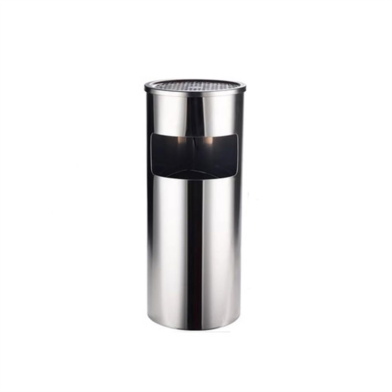 Cendrier extérieur sur pied et poubelle en acier inox pour zone fumeur