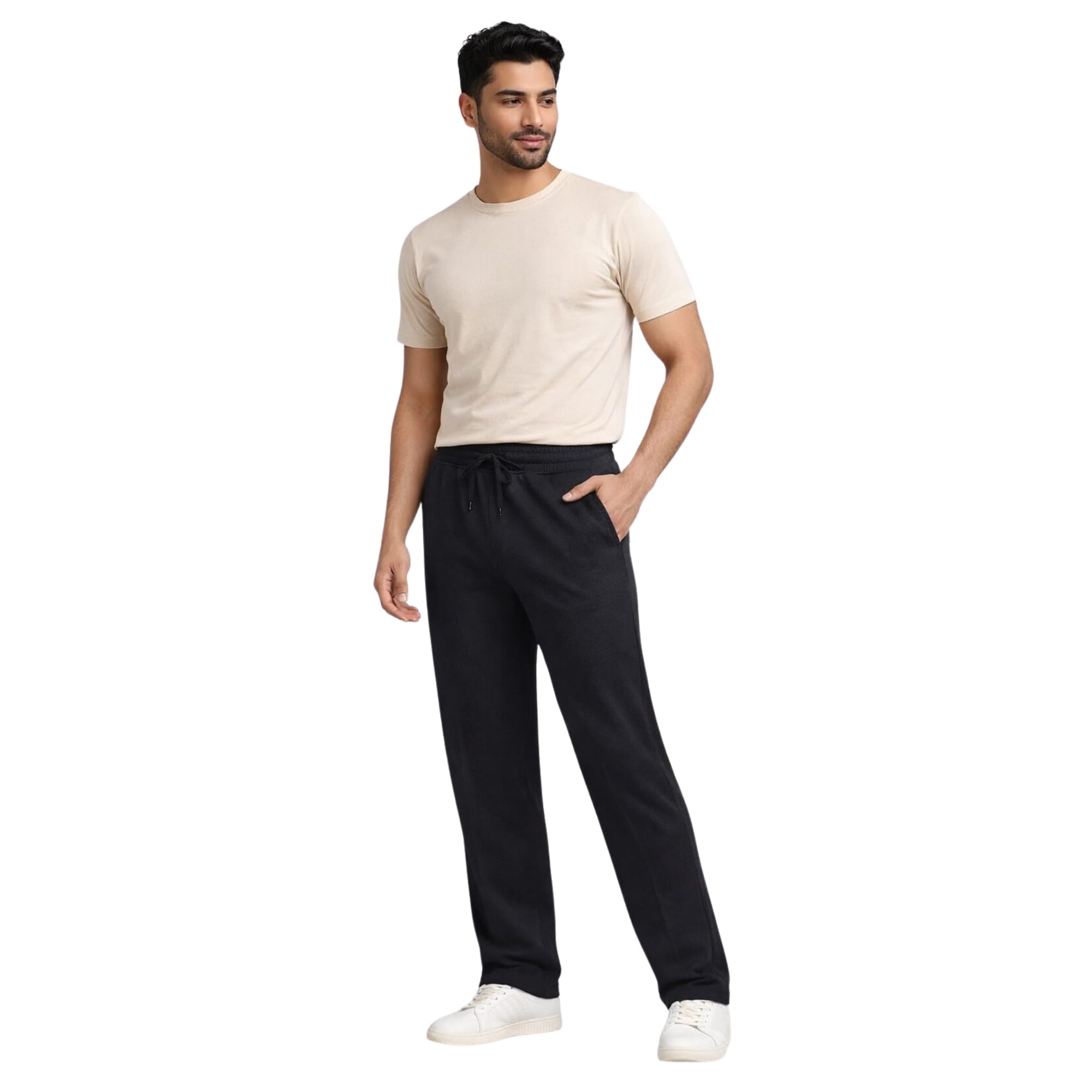 uniboss Dri-FIT Polyester Everyday Track Pants for Men | Relaxed Fit | Black | M-picture-30