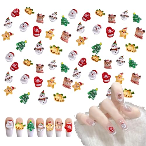 ネイルパーツ 70個セット 可愛い クリスマス ネイルアート 3d 立体 ヘラジカ クリスマスツリー 星 ネイルジュエリーパーツ ハンドメイド デコパーツ