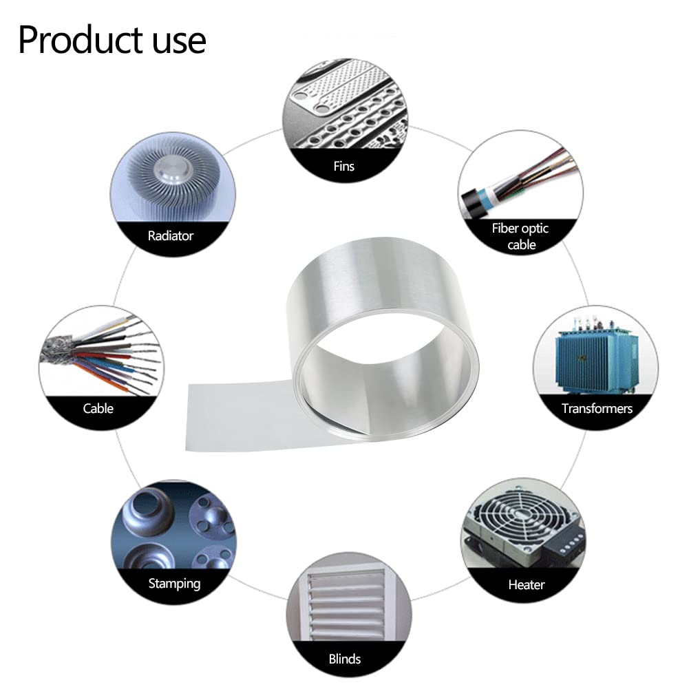 Feelers 1060 Aluminum Roll | 18 Gauge (0.039") Thick X 0.4" Wide X 16.4 Ft Long, Pure Aluminum Strip For DIY Crafts & Jewelry
