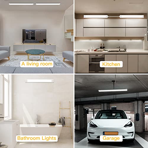 Image of Orenm LED Tube Light 1.4FT 17in With Plug, 16W 1700LM 5000K Shop Light IP65 Linkable Ceiling Closet Lights With NO /Off Switch Plug Cord