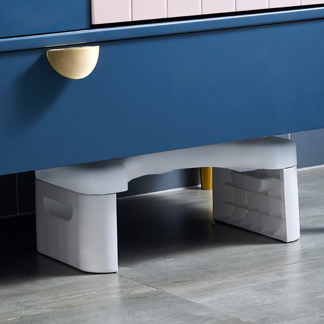 Sgabello pieghevole per WC, sgabello da bagno, sgabello pieghevole per cacca, accessori da bagno per tutte le età, sgabello per postura seduta, bianco